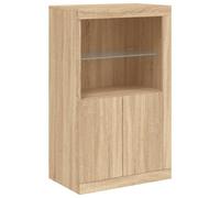 Vidaxl Side Cabinet With Led Lights Sonoma Oak Engineered Wood