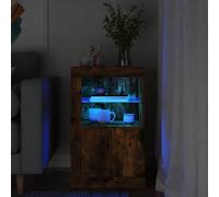 vidaXL Side Cabinet with LED Lights Smoked Oak Engineered Wood