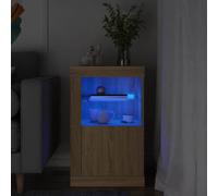 vidaXL Side Cabinet with LED Lights Sonoma Oak Engineered Wood