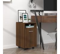vidaXL Side Cabinet With Wheels Brown Oak 33x38x60 cm Engineered Wood, Brown
