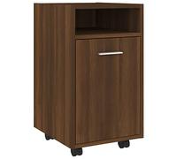 vidaXL Side Cabinet with Wheels Living Room Furniture Cupboard Home Organiser Sideboard Rolling Cabinet Side Stand Brown Oak Engineered Wood