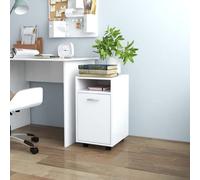 Vidaxl Side Cabinet With Wheels White 33X38X60 Cm Engineered Wood
