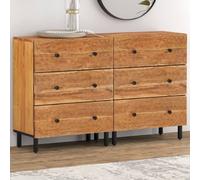 vidaXL Side Cabinets Storage Cabinet Cupboard Sideboard 2pcs Solid Wood Acacia