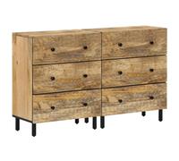 vidaXL Side Cabinets Storage Cabinet Cupboard Sideboard 2 pcs Solid Wood Mango