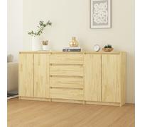 Vidaxl Side Cabinets 3 Pcs Solid Pinewood