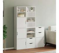 vidaXL Side Cabinets 5 pcs "ODDA" White 40x24x79 cm Solid Wood Pine