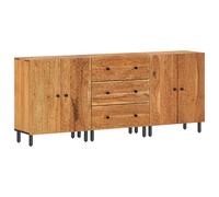 vidaXL Side Cabinets Home Storage Cupboard Sideboard 3 pcs Solid Wood Acacia