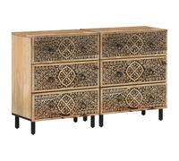 vidaXL Side Cabinets Storage Cabinet Cupboard Sideboard 2 pcs Solid Wood Mango