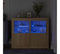 vidaXL Side Cabinets with LED Lights 2 pcs Sonoma Oak Engineered Wood
