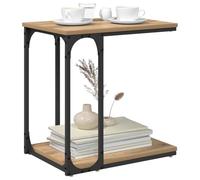 vidaXL Side Table Artisan Oak 50 x 35 x 52 cm Engineered Wood, Stylish C-Shaped Living Room Side Table, Minimalist Furniture Piece with Steel Frame, Space-Saving Indoor Design