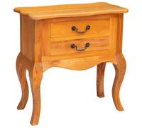 vidaXL Side Table Beige 60.5 x 30 x 61 cm Solid Mahogany Wood, Accent Table, Rus