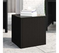 (black) vidaXL Side Table End Table Side Sofa Couch Console Coffee Table Poly Rattan