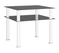 vidaXL Side Table Black Tempered Glass Console Table Living Room Furniture