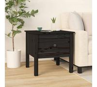 Vidaxl Side Table Black 50X50X49 Cm Solid Wood Pine Side Tables