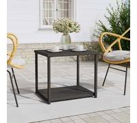 vidaXL Side Table Black 55x45x49 cm Poly Rattan UK HOT