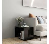 vidaXL Side Table Black Engineered Wood Home Coffee End Table Magazine Rack