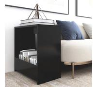 vidaXL Side Table Black Engineered Wood Magazine Rack Coffee End Storage Table