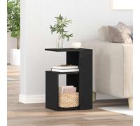 Side Table Black Oak 36 x 30 x 56 cm Engineered Wood