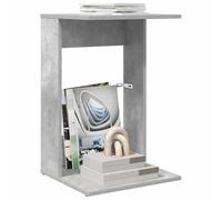 vidaXL Side Table Concrete Grey 40 x 38 x 62.5 cm Engineered Wood, Modern Rectangular End Table, Durable Accent for Living Room, Functional Side, Engineered Wood Foyer