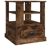 vidaXL Side Table, End Table, Sofa Couch Coffee Table with Drawer for Living Room Bedroom Hallway, Modern Style, Smoked Oak Engineered Wood
