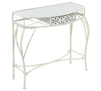 vidaXL Side Table French Style Metal 82x39x76 cm White