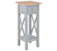 vidaXL Side Table Grey Wood Bedside Storage Cabinet Telephone Nightstand Stand