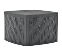 vidaXL Side Table Plastic Anthracite 36.5cm Garden Coffee Table Outdoor Desk