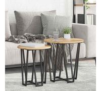 vidaXL Side Table Set 2 pcs Artisan Oak and Black 50 x 50 x 50.5 cm