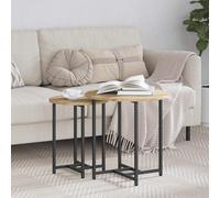 vidaXL Side Table Set 2 pcs Artisan Oak and Black 50 x 50 x 50 cm