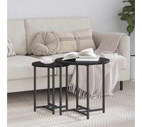 VidaXL Side Table Set 2 Pcs Black Oak 50 X 50 X 50 Cm