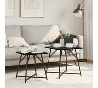 vidaXL Side Table Set 2 pcs Black oak 50 x 50 x 50 cm