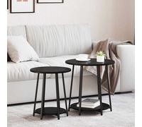 VidaXL Side Table Set 2 Pcs Black Oak 50 X 50 X 51 Cm