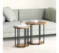 vidaXL Side Table Set 2 pcs Brown 50 x 50 x 50.5 cm Engineered Wood