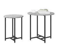 vidaXL Side Table Set 2 pcs Grey Sonoma and Black 50 x 50 x 50 cm