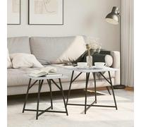 vidaXL Side Table Set 2 pcs Grey sonoma and Black 50 x 50 x 50 cm