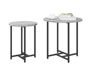 vidaXL Side Table Set 2 pcs Grey Sonoma and Black 50 x 50 x 50 cm | Sl esign fits various lifestyles, Handy nesting feature for small areas, Perfect for coffee serving and plant stands