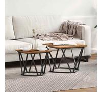 vidaXL Side Table Set 2 pcs Reclaimed Wood Engineered Wood and Steel