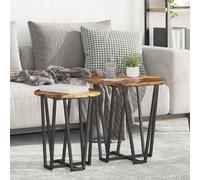 vidaXL Side Table Set 2 pcs Smoked Oak and Black