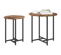 Side Table Set 2 pcs Smoked Oak and Black