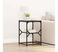 vidaXL Side Table Smoked Oak 41 x 40 x 60 cm Engineered Wood and Steel