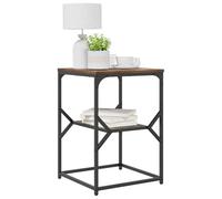 Side Table Smoked Oak 41x40x60cm Engineered Wood & Steel 1 Shelf Compact Mini