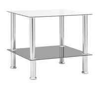 vidaXL Side Table Transparent 45x50x45 cm Tempered Glass