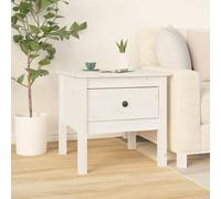 vidaXL Side Table White 50x50x49 cm Solid Wood Pine NEW