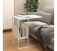 vidaXL Side Table White 55x36x59.5 cm Engineered Wood UK