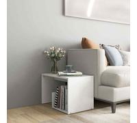 vidaXL Side Table White 59x36x38 cm Engineered Wood UK