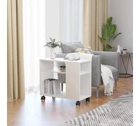 vidaXL Side Table White 70x35x55 cm Engineered Wood UK