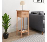 vidaXL Side Table With Drawer 25x25x60cm Solid Wood Walnut, Brown