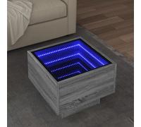 (grey sonoma, 40 x 40 x 30 cm) vidaXL Side Table with LED Hallway Tea End Table Sofa Table Engineered Wood