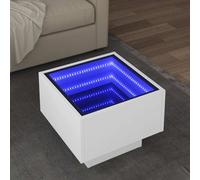 vidaXL Side Table with LED White 40x40x30 cm Engineered Wood