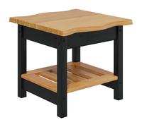VidaXL Side Table with Shelf with Storage EKAI Solid Pine Wood Small End vidaXL